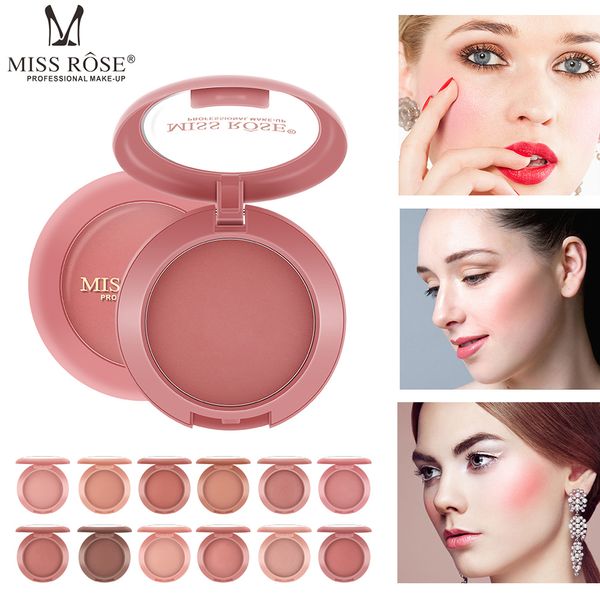 

miss rose 12 colors makeup blush natural color trimming blush ruddy round matte brightening complexion rouge cosmetic