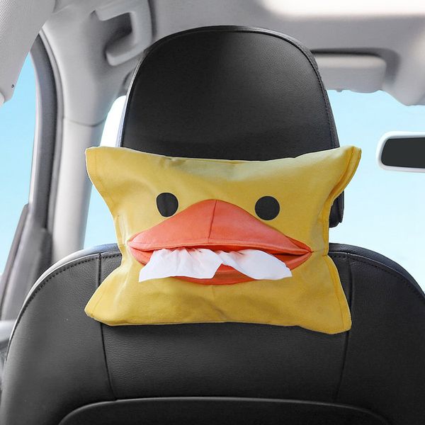 

wholesale] 10pcs cartoon plush car tissue boxes armrest-type napkin paper box seat back tissue bag auto interior decoration