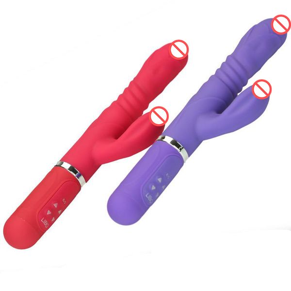 36 Plus 6 Modos Silicone Rabbit Vibrator 360 Graus Rotating and Thrusting G Spot Dildo Vibrator, Adult Sex Toys For Women