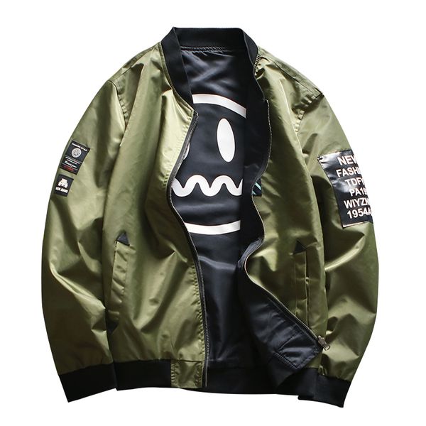 

nice fashion nice men wind breaker jacket men bomber jacket army green thin pilot bomber, Black;brown