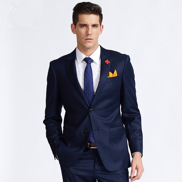 

сшитое темно-синий мужские костюмы slim fit groom tuxedos две пьесы мужчины свадебный костюм формальные костюмы партии (куртка + штаны, White;black