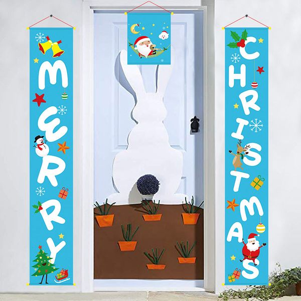 

christmas wall hanging banner window door curtain home decorations party supply