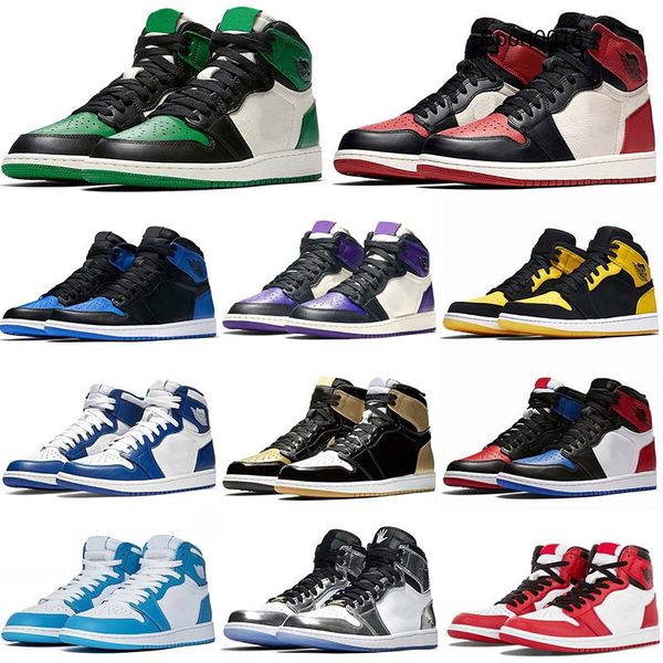 

trainers 1 high og bred toe chicago banned game royal basketball shoes men 1s 3 shattered backboard shadow multicolor sneakers us5-12, Black
