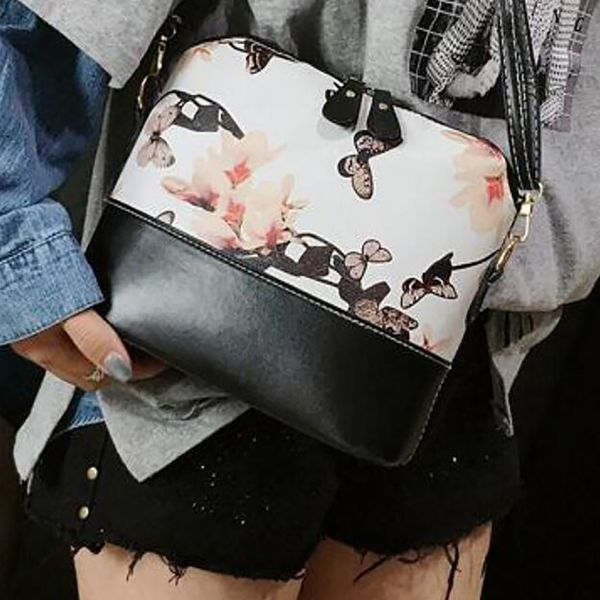 

women fashion bags handbags leather 2020 messenger shoulder crossbody bags with butterfly floral