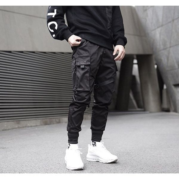 

mens fashion brand letter sweatpants 2020 black pocket ribbons trousers new arrive 2020 joggers pencil pants sell new top