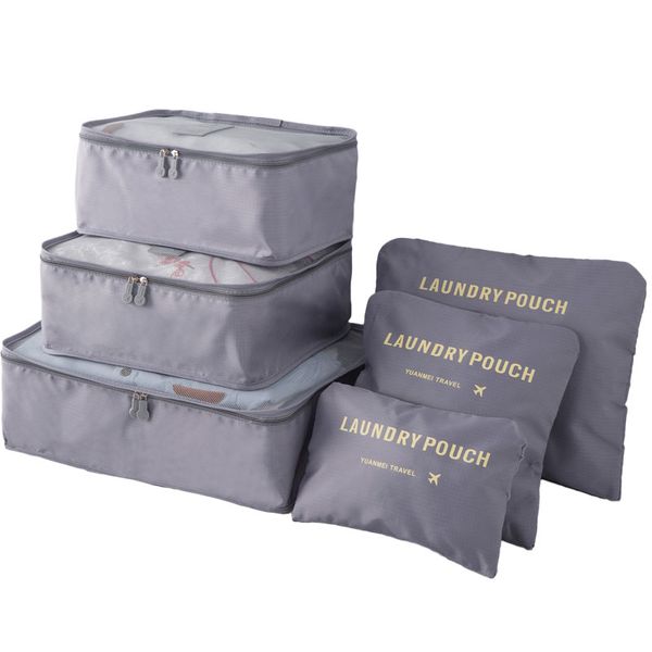 

fanson nylon packing cube travel bag system durable 6 pcs set large capacity of bags clothing sorting organize wholesale