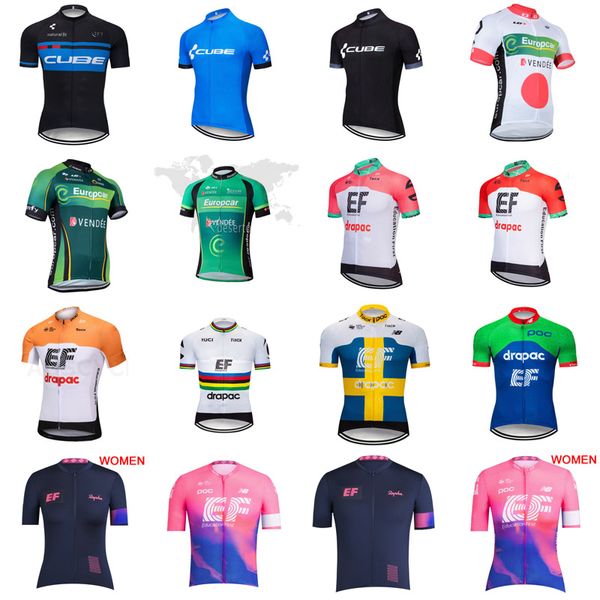 

EF Education First CUBE EUROPCRA Велоспорт с короткими рукавами трикотаж Удобный быстросохнущи