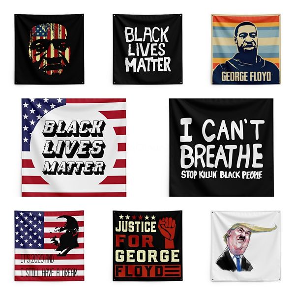 

150*150cm i cant breathe blanket trump printing tapestry black lives matter household wall banner #qa69646