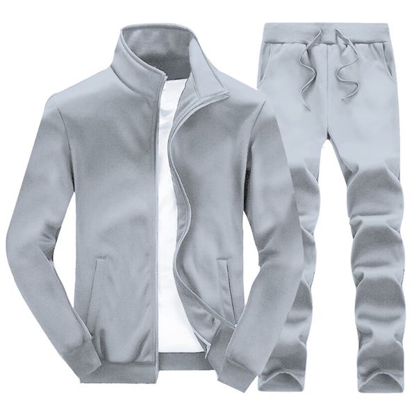 

размер сша пользовательских мужчины наборы solid color tracksuit печать diy дизайн 2 шт мужского спортивного костюм outfit men sweat suit se, Gray