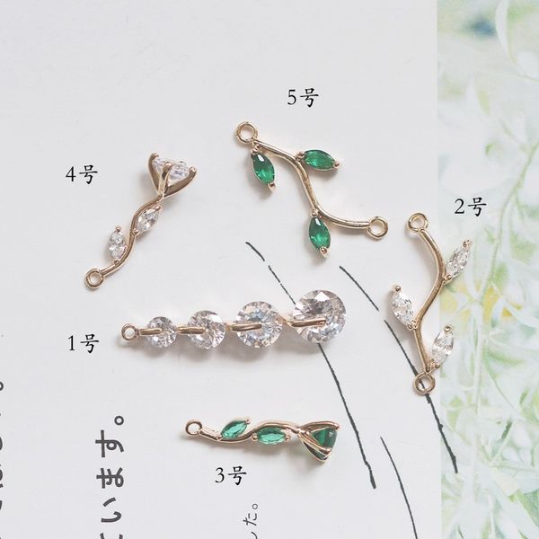 

14k подлинный goldplated baojin многоцветной ветви циркон подвеска diy принадлежности, Golden;silver