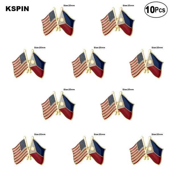 

u.s.a.& philippines lapel pin flag badge brooch pins badges 10pcs a lot xy0563-10, Gray