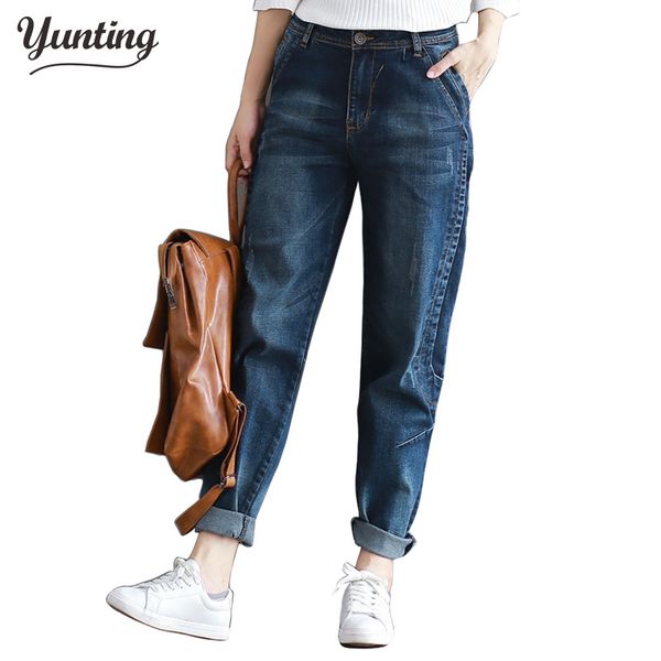Compre 2019 Invierno Tamano Grande Jeans Mujer Pantalones Harem