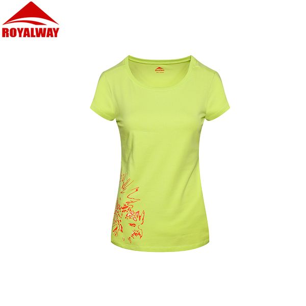 

royalway outdoor women's print short sleeved t-shirt for climbing hiking camping #rftl2037e, Gray;blue