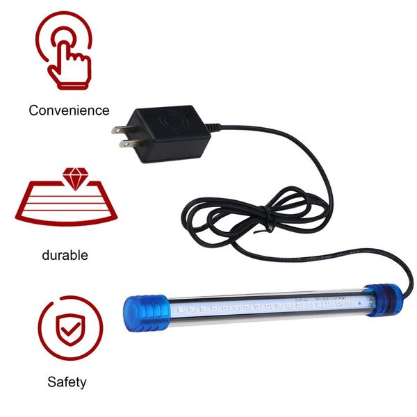 

2 colors aquarium fish tank led light amphibious use white blue/ red blue green light color submersible waterproof clip lamp hot