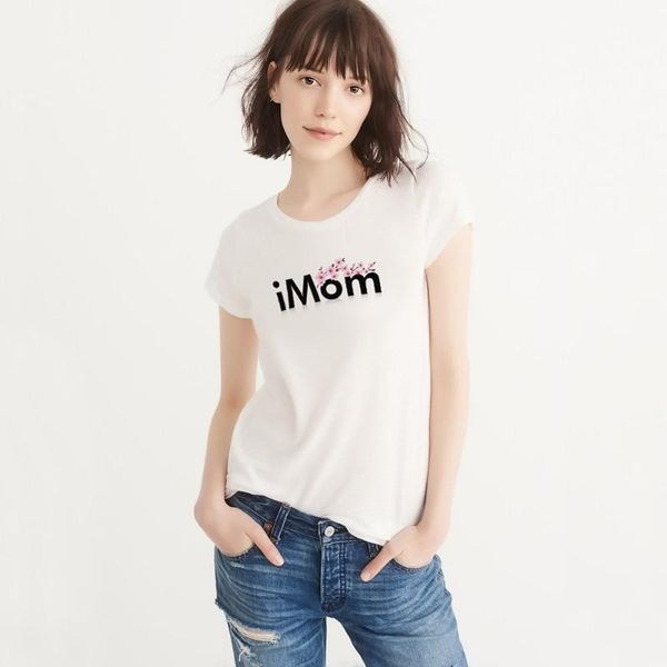 

personalized imom design white lady t-shirt-2