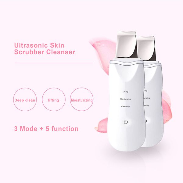 

new usb rechargeable ultrasonic face skin scrubber facial cleaner peeling vibration blackhead removal exfoliating pore cleaner tools