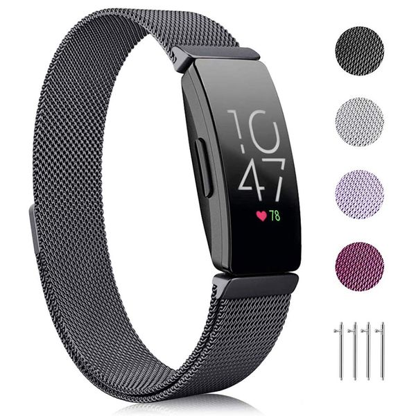 

for inspire hr/ace2 band replacement milanese loop strap magnetic stainless steel bracelet betl for inspire, Black;brown