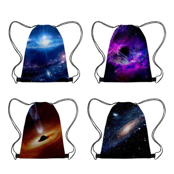 

new star printing portable polyester drawstring bag double shoulder bundle
