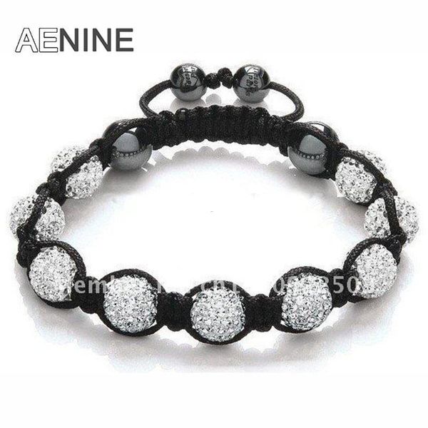 

fashion jewelry bracelets for women classic 10mm micro pave cz disco ball beads crystal bracelet & bangle jewelry shbr21, Black