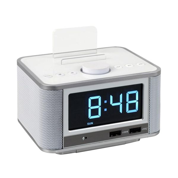 

m7 wireless charging speaker alarm clock support audio fm radio speaker digital alarm clock for bedroom