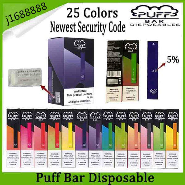 

DHL Free Puff Bar Disposable Device Pod Starter Kit 280mAh Battery 1.3ml Cartridge Vape Empty Pen With Security Code PK Hyde Bidi