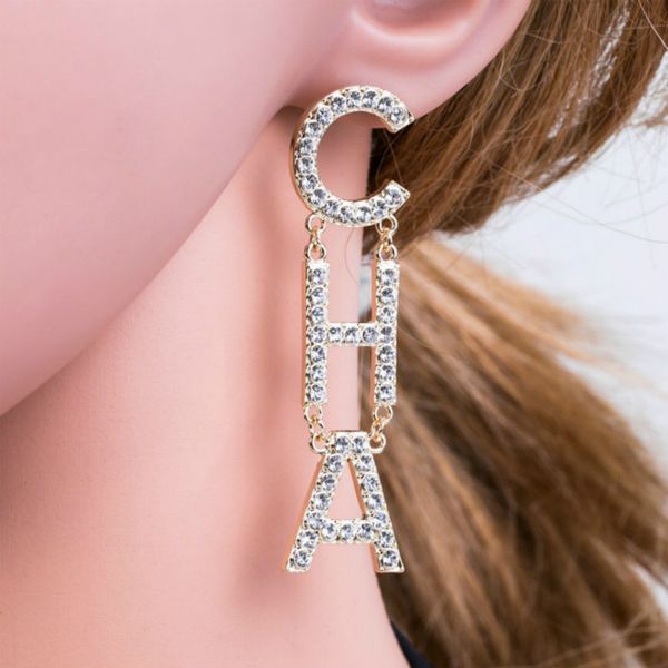 

Shining accessories new designer earrings designer jewelry luxury designer jewelry women earrings diamond earrings Alloy rhinestone ladies