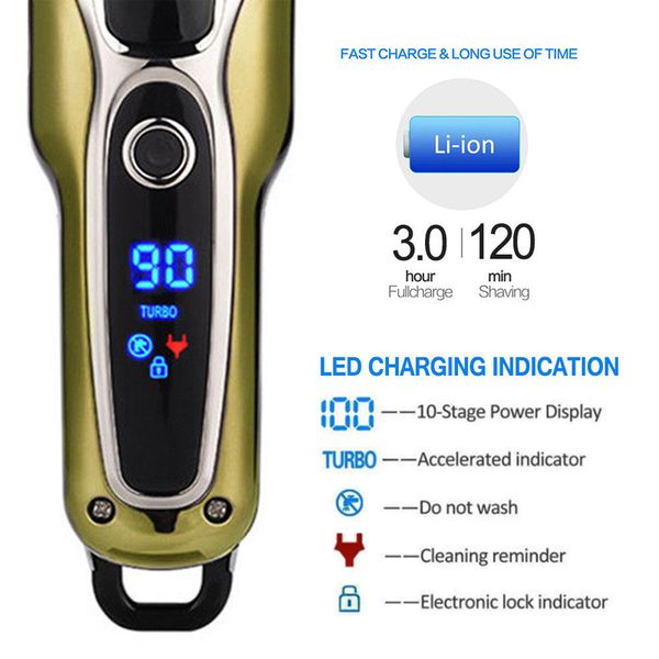 

110v-240v turbocharged clipper professional hair trimmer rechargeable haircut men electric shaver barber hair gunting rambut sweet07 klwmq