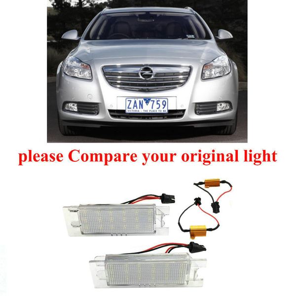 

2 bulbs xenon white led license number plate lights for vauxhall insignia 09-13 car accessories error canbus