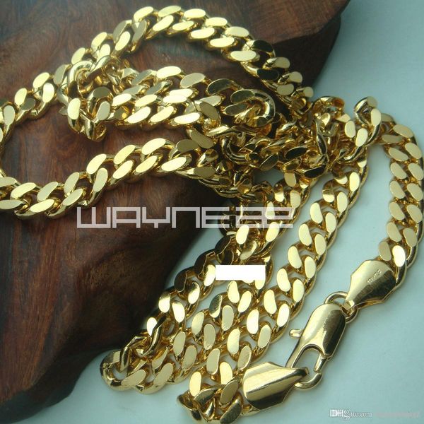 

18k yellow gold filled men's 60cm lenght 8mm width chain necklace jewelry n219, Silver