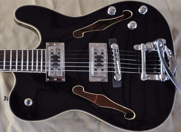 

firehawk double f hole tele jazz electric guitar cu tom hollow body guitar tl black factory direct ale hipping