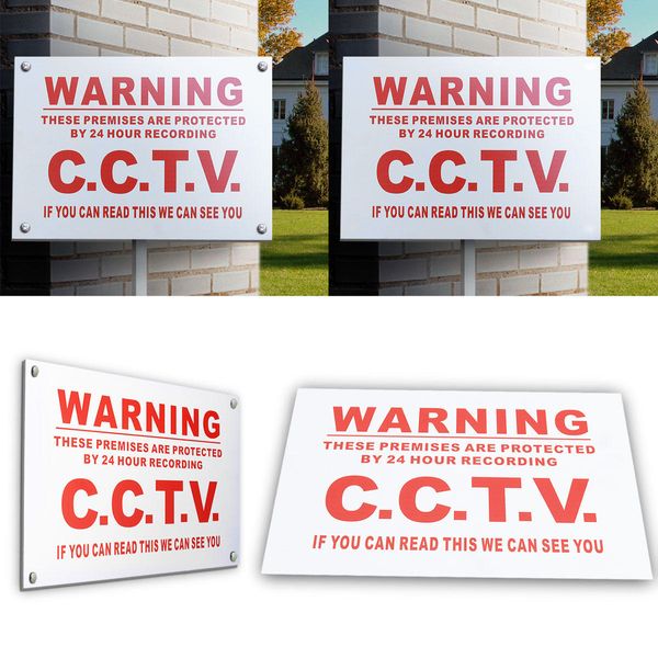 

a4 warning sign 24 hour cctv we can see you metal sticker security safety sign - b
