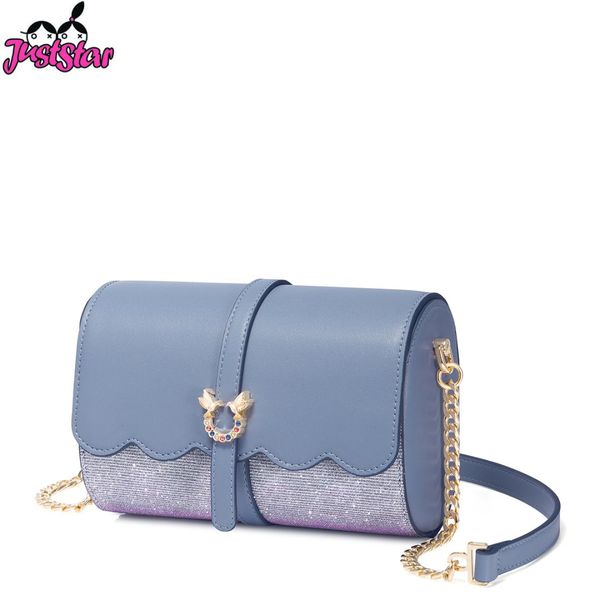 

just star brand pu leather ladies messenger bags fashion chains small women's crossbody bags