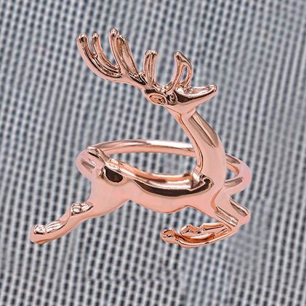 

12 pcs alloy napkin rings deer napkin holders adornment exquisite household napkins rings set for casual or formal occasions din napkin ring