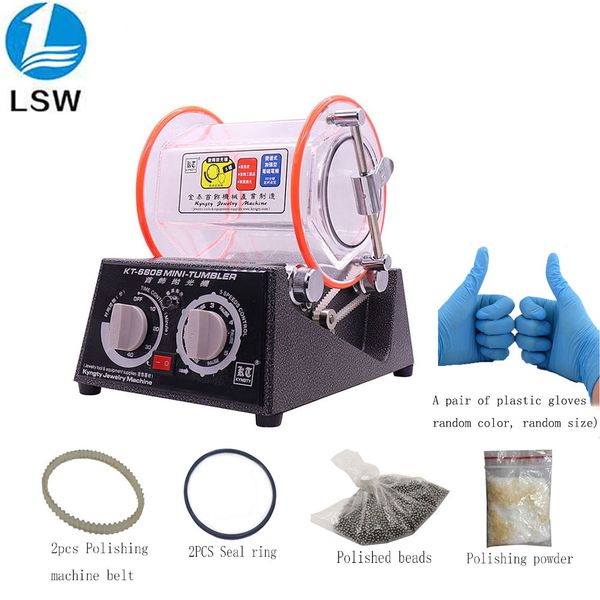 

kt-6808 rolling drum polishing machine jewelry vibratory tumbler barrel rotary tumbling machine 3kg 220v/110v