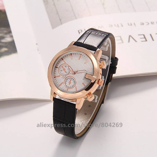

wholeslae new 919885 luxury watch women fashion dress wristwatches women no rhinestone rose gold case quartz watches, Slivery;brown