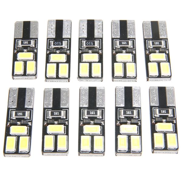 

10pcs t10 canbus car led turn signal bulb auto interior dome reading light wedge side parking reverse brake lamp w5w 5630 6smd