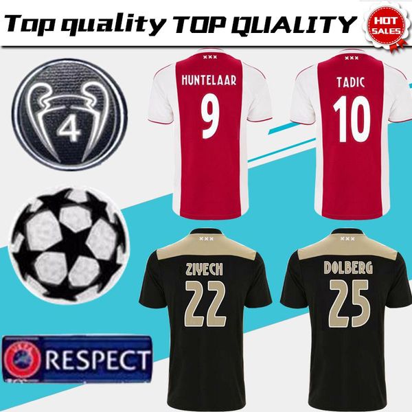 

Ajax home red white occer jer ey 18 19 ajax away occer hirt 2019 10 tadic 21 de jong 25 dolberg 22 ziyec football uniform ize 4xl