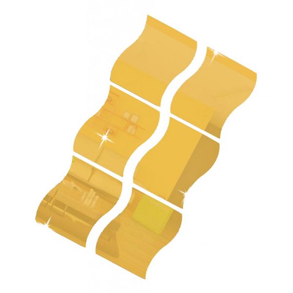 

6pcs silver wave pattern art decal mirror style wall stickers kid room decor