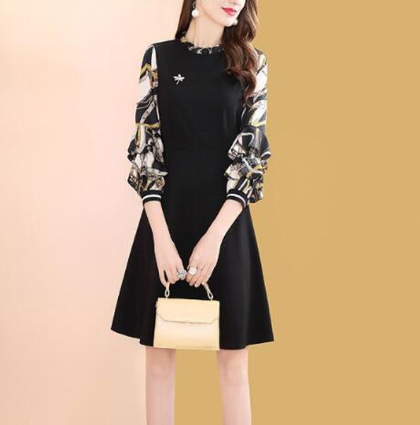 

autumn and winter new slim medium length skirt, Black;gray