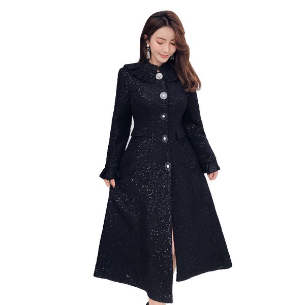 

BLLOCUE зима женщины взлетно-посадочной полосы шерстяное длинное пальто 2018 дизайнер