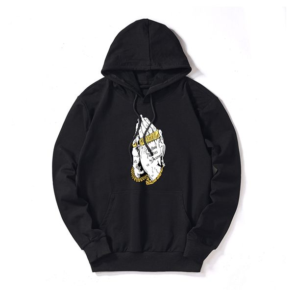 

designer mens hoodies palm print hooded thin customizable sweatshirts casual brand pullover loose hoodies for men clothing wholesale, Black