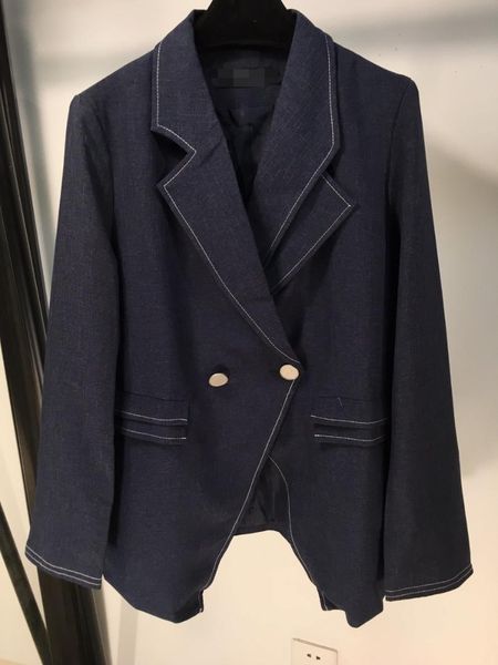 

2019 early autumn new fashion suit version pants suit lapel long-sleeved jacket 1009, White;black