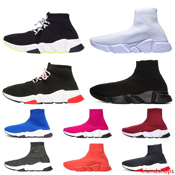 

luxury designer casual sock shoes speed trainer black red triple black fashion brand socks boots sports sneakers trainer shoes 36-45