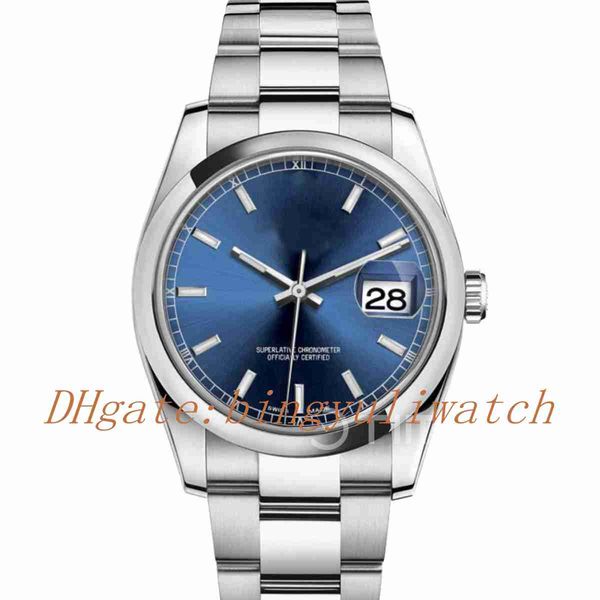 

new date just 116200 36mm stainless steel case arf edition blue dial on 904l stainless steel bracelet sa3135 original plastic box, Slivery;brown