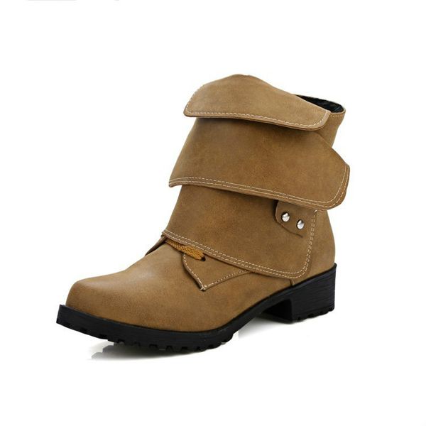 

new2018 autumn early winter shoes women flat heel boots fashion women's boots brand woman ankle botas hard outsole zapatos mujer, Black