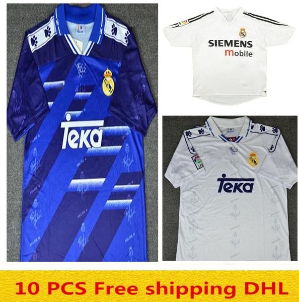 

new 04 05 real madrid retro 94 95 96 retro real madrid soccer jersey #7 raul #9 ronaldo #23 beckham retro 2006 2007 real madrid, Black;yellow