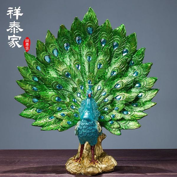 

european-style entrance creative new house process peacock tv cabinet decoration modern home wine cabinet decoration wedding gift