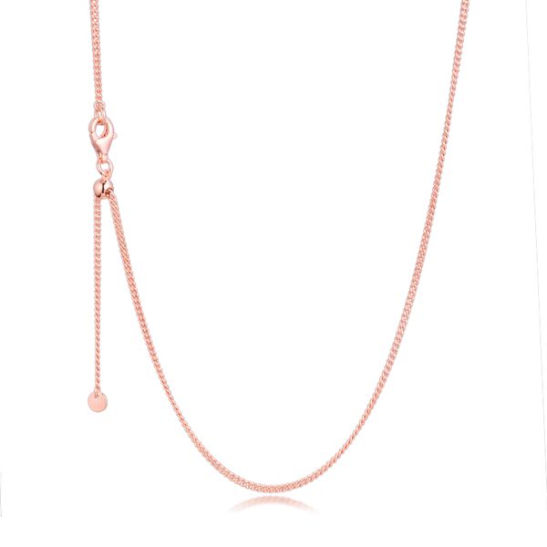 

rose curb chain necklaces 100% 925 sterling-silver-jewelry ing