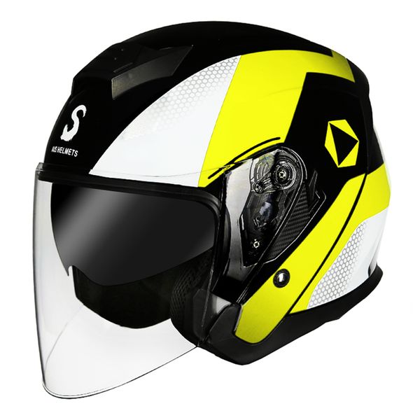 

motorcycle helmet riding motocross scooter moto helmet motorbike crash double lens visors open face helmets casco#