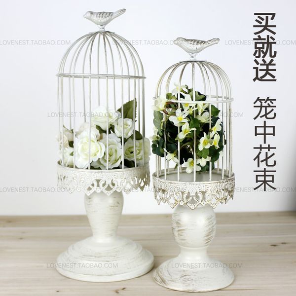 

french finishing iron white decorative bird cages candlestick weddings bird cage decoration home decoration candle holders zt056